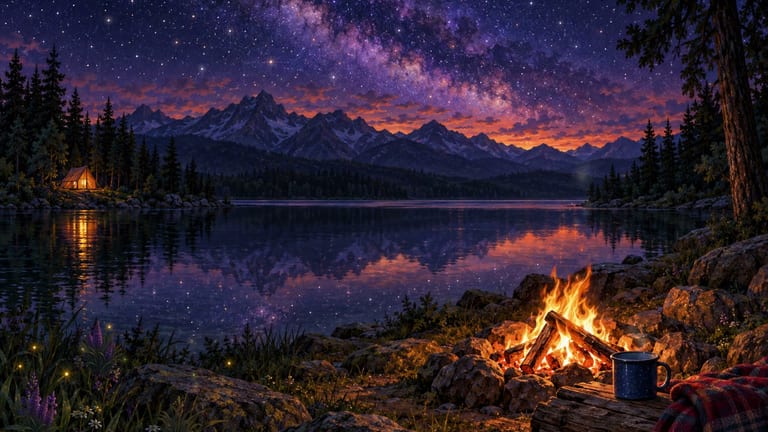 Campfire Stars — Nature & Cozy wallpaper