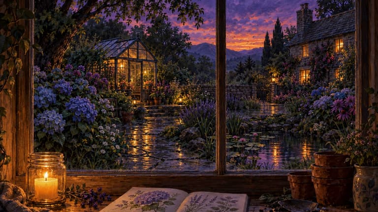 Rainy Garden Window — Nature & Cozy wallpaper